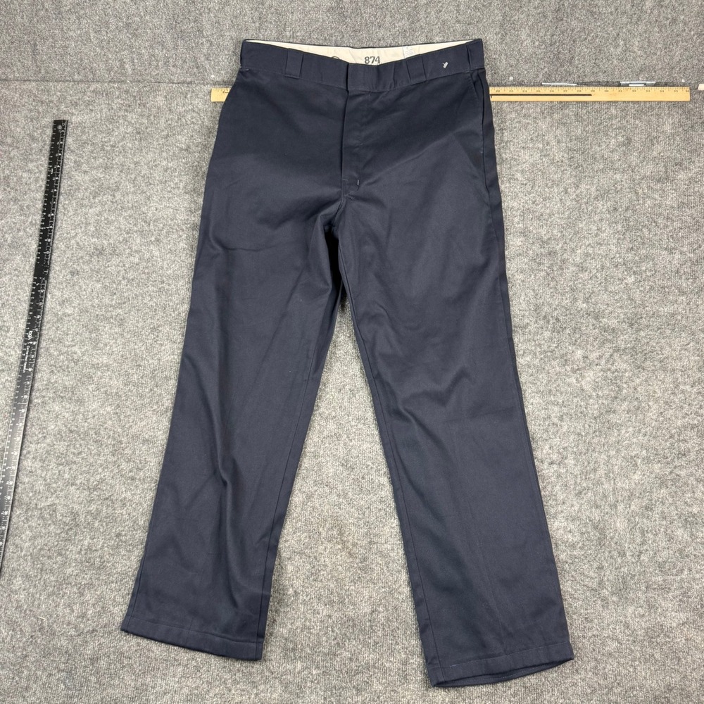 Dickies Pants Mens Size 38x34 Navy Blue 874 Original Fit Straight Leg Workwear
